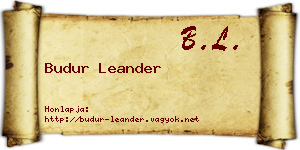 Budur Leander névjegykártya
