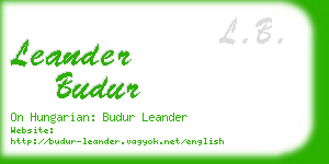 leander budur business card